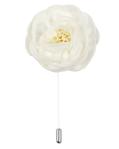 DÉCLIC Flower Fancy Lapel Pin - White