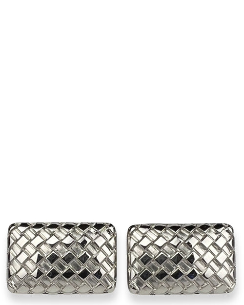 DÉCLIC Rough Texture Rectangle Cufflink - Silver