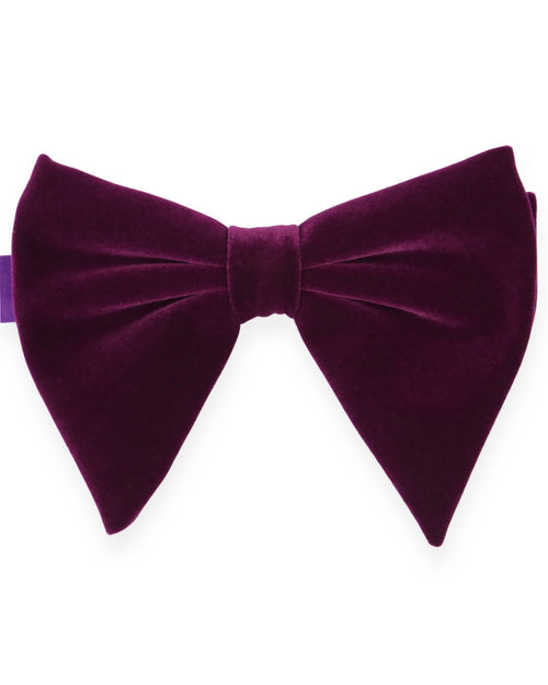 DÉCLIC Floppy Velvet Bow Tie - Aubergine